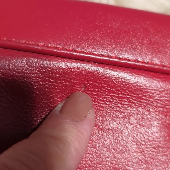 Vintage Red Aigner Shoulder Bag Purse - Picture 8 of 8